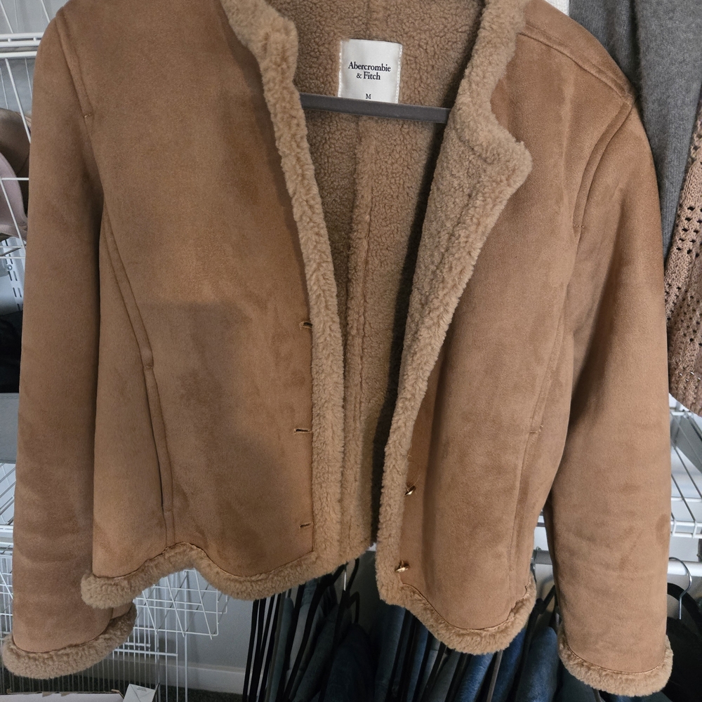 Abercrombie & Fitch Tan Shearling Jacket